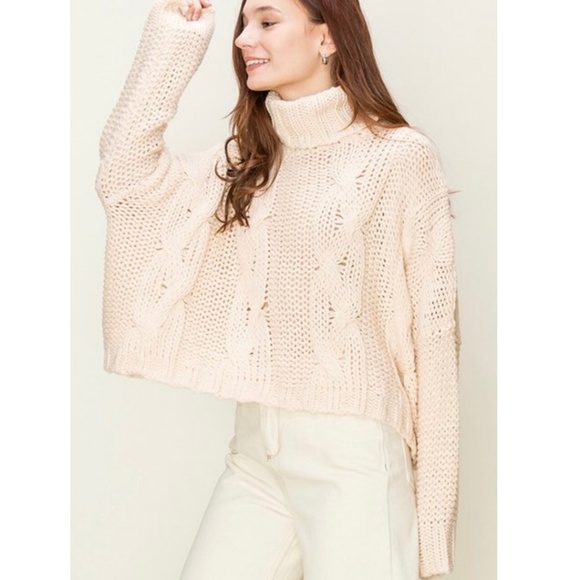 TURTLENECK CABLE KNIT SWEATER - Picture 3 of 6